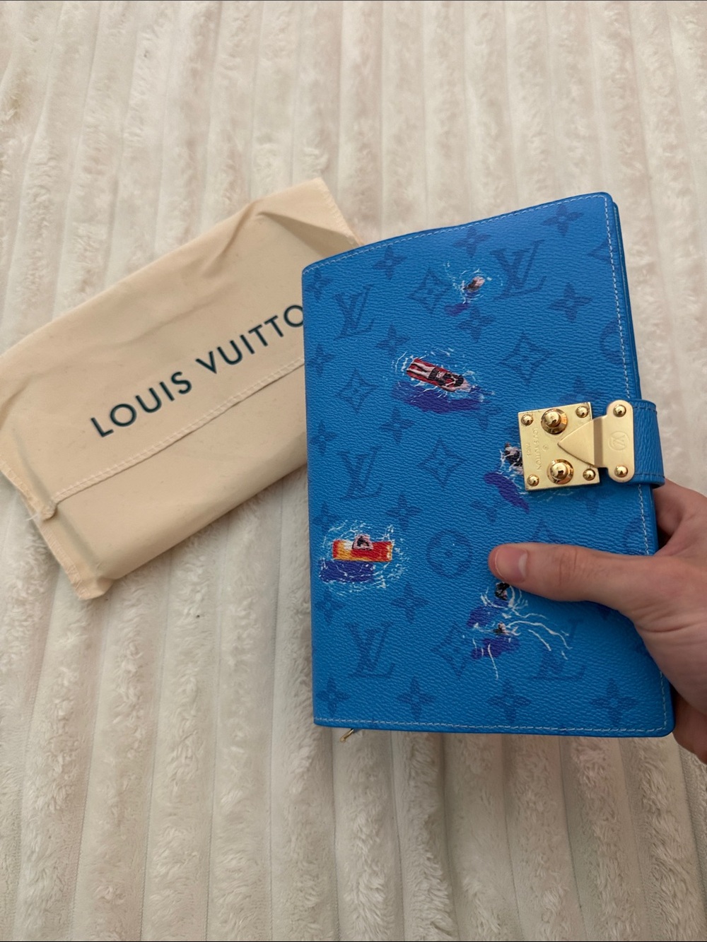 Louis Vuitton Blue Monogram Notebook with Boat Print Cover